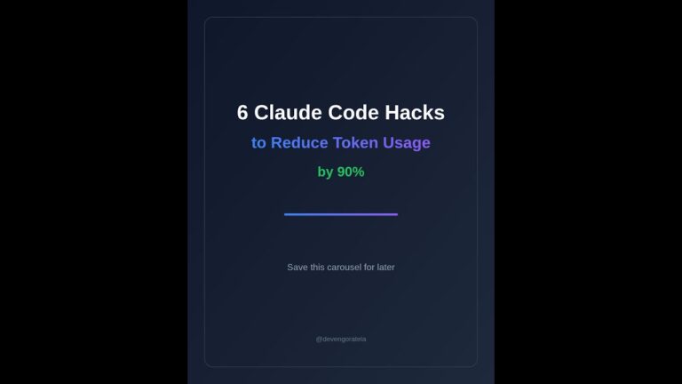 6 Claude Code Hacks to Reduce Token Usage by 90%