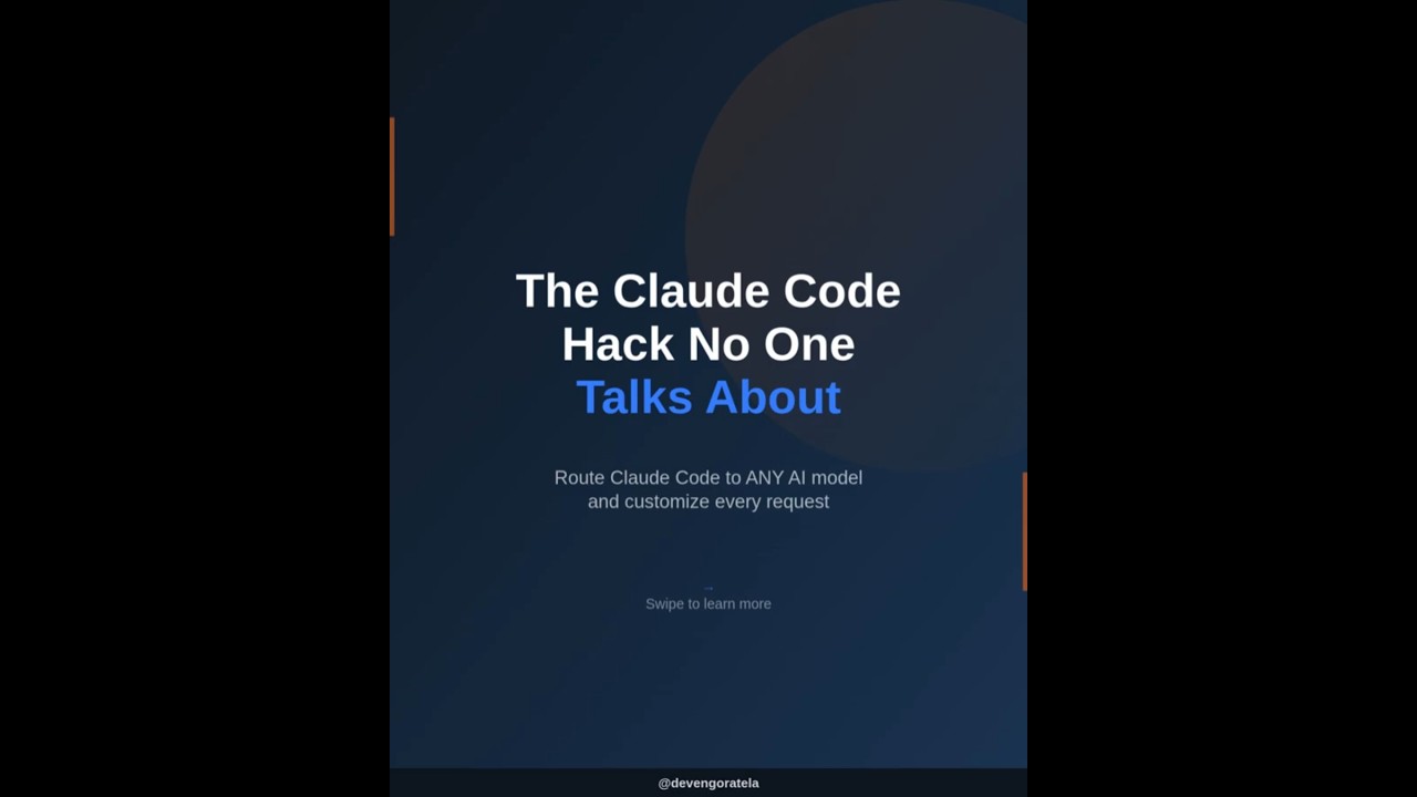 The Claude Code Hack You’ve Been Waiting For! 🚀 Route to ANY AI Model Instantly