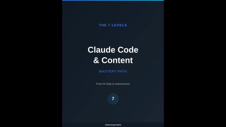 The 7 Levels of Claude Code & Content Mastery