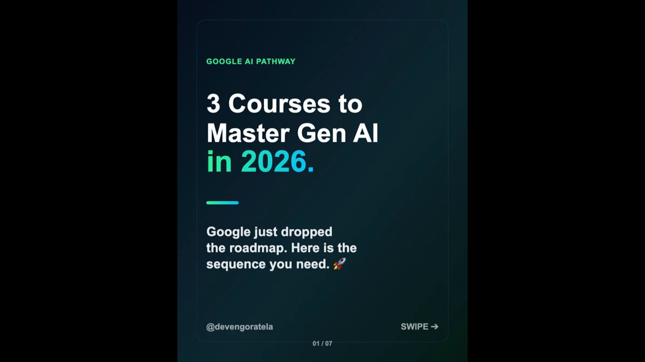 🚀 Google just dropped 3 AI learning paths. Here is the exact sequence to master them