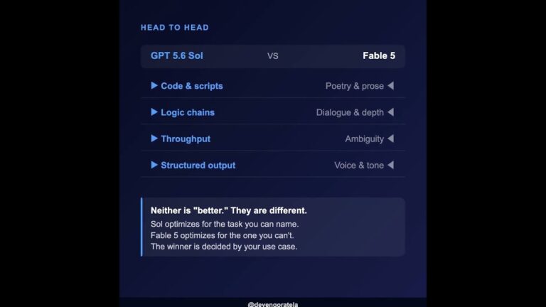 GPT 5.6 Sol vs Fable 5 — Real-World Comparison